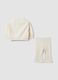 Completo beige in puro cotone organico con stampa Lilo e Stitch per neonata_1