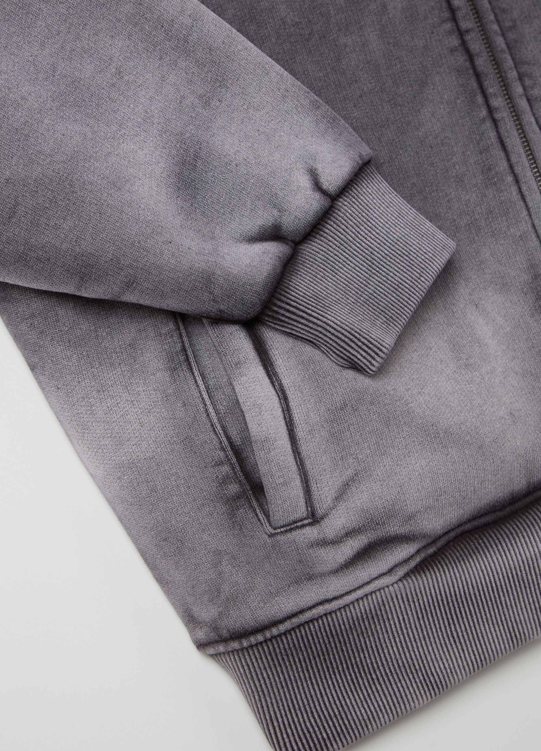 Sunfaded Zip Hoodie Vintage Grey