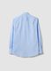 Light blue stretch cotton poplin shirt with spread collar_5