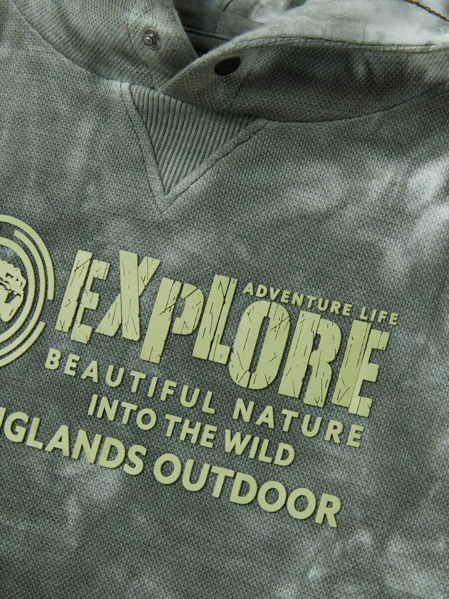Children's sweatshirt in pure green cotton with oversized fit_2