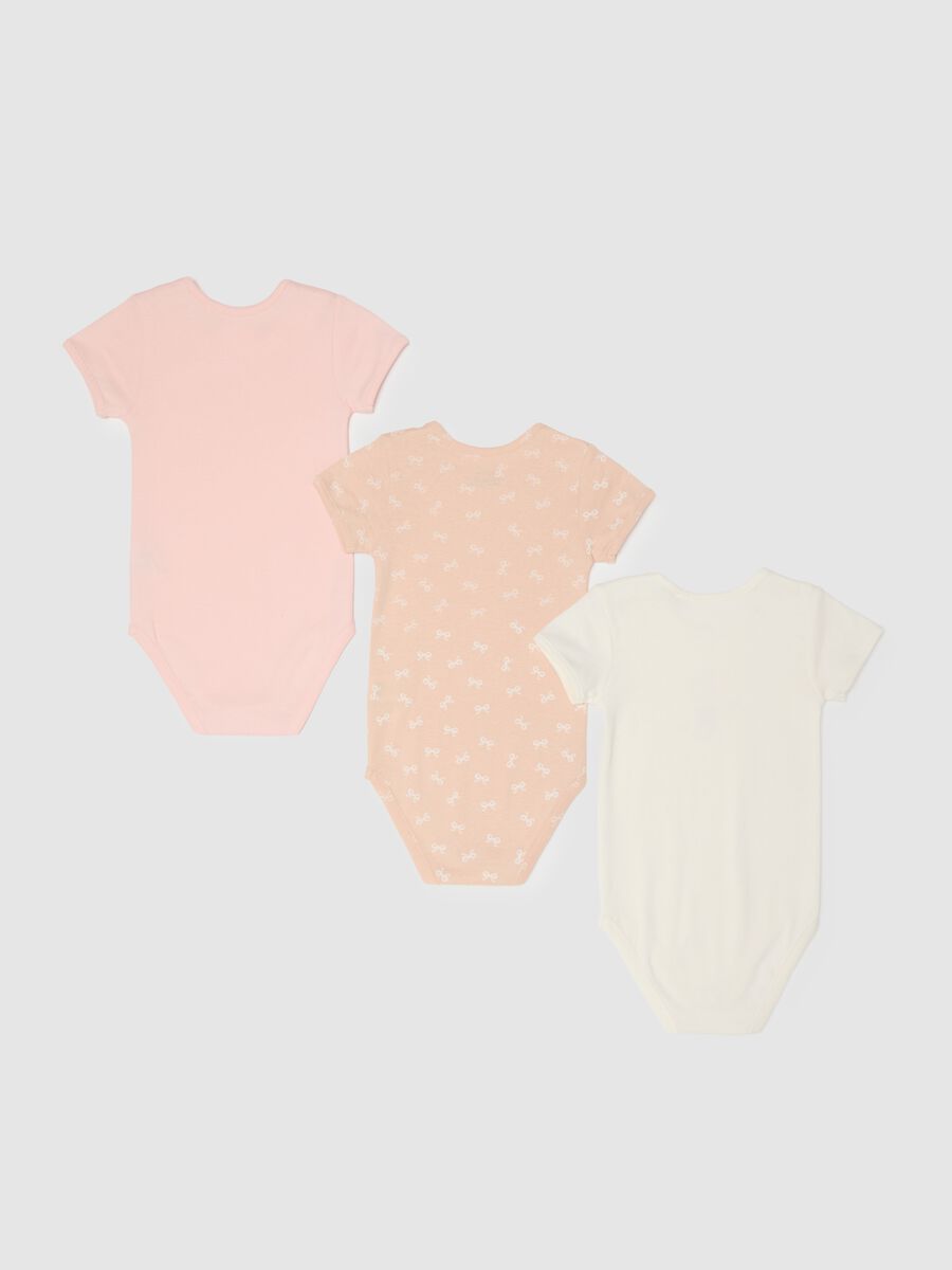 Multicolour short-sleeve pure cotton baby bodysuit tripack_1
