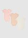 Multicolour short-sleeve pure cotton baby bodysuit tripack_1