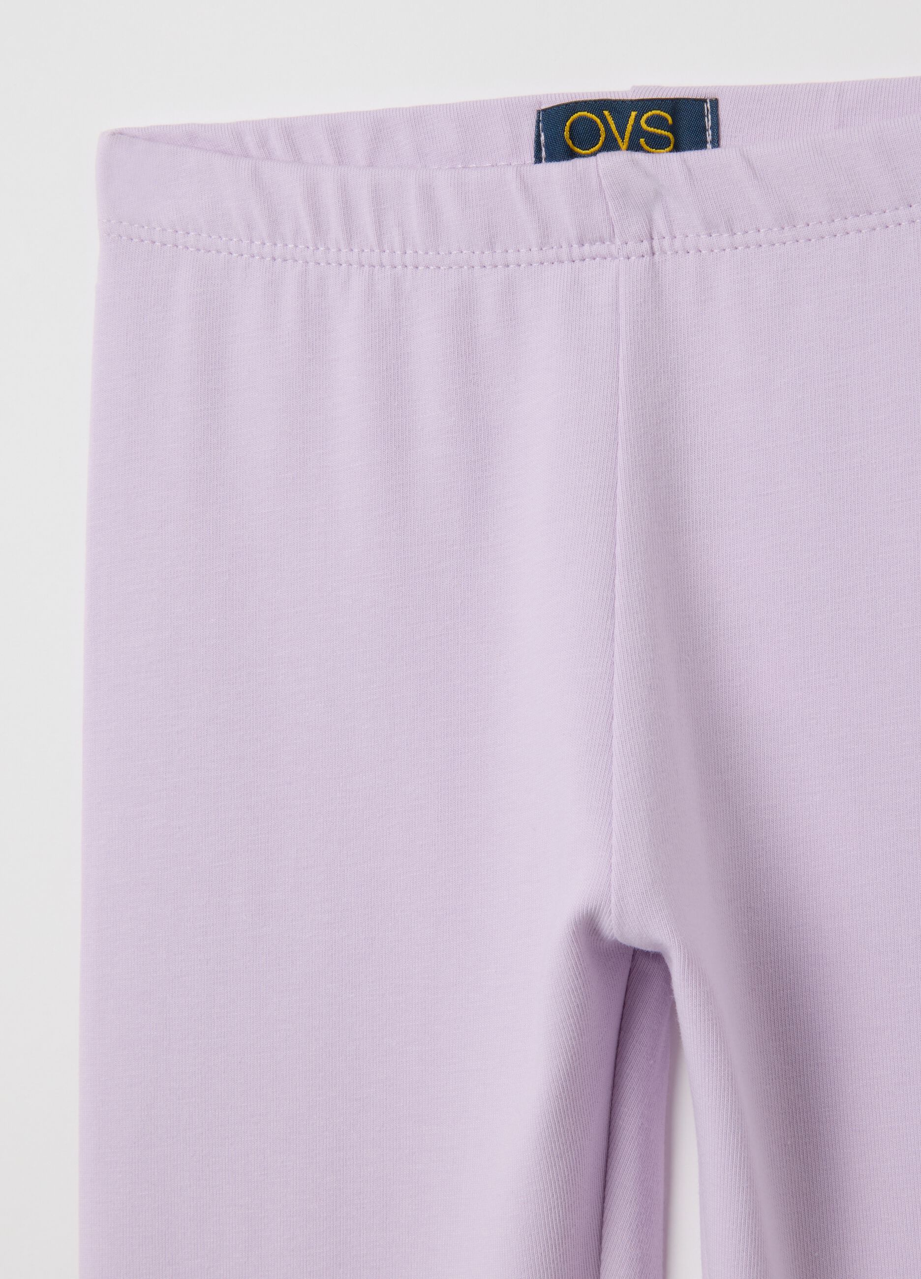 Girls' Purple Stretch Cotton Leggings