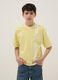 Boys' yellow pure cotton relaxed fit t-shirt with number_0