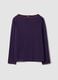 Purple striped pure cotton crew-neck T-shirt, regular fit_0