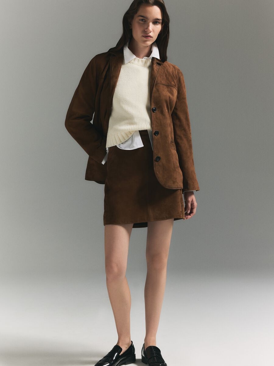 Genuine Suede Mini Skirt_0