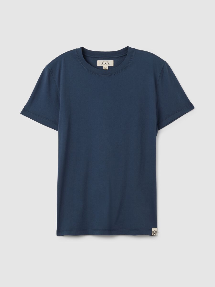Blue Pure Cotton Regular Fit T-shirt_4