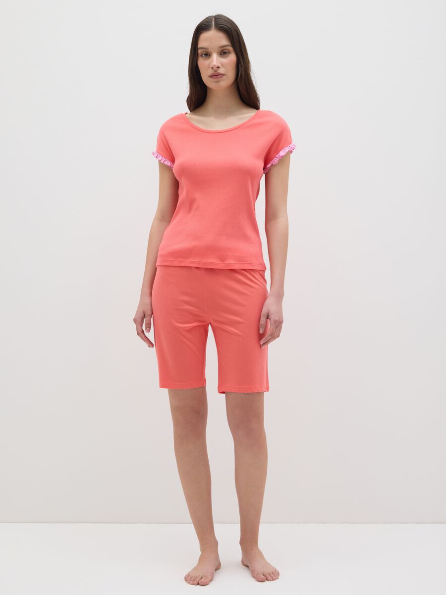Women's summer set in pure orange cotton regular fit_0