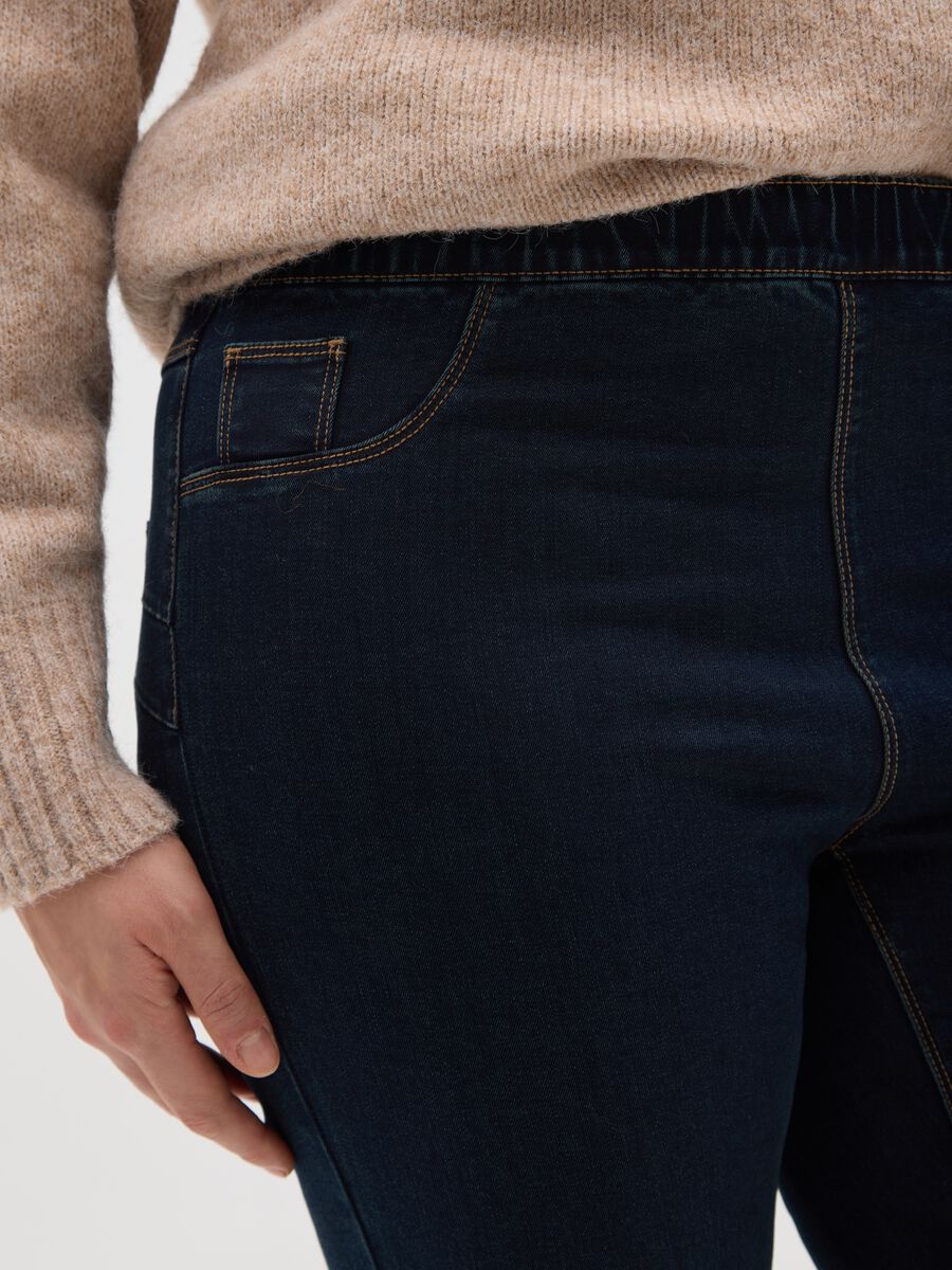 Blue stretch denim bootcut jeans_3