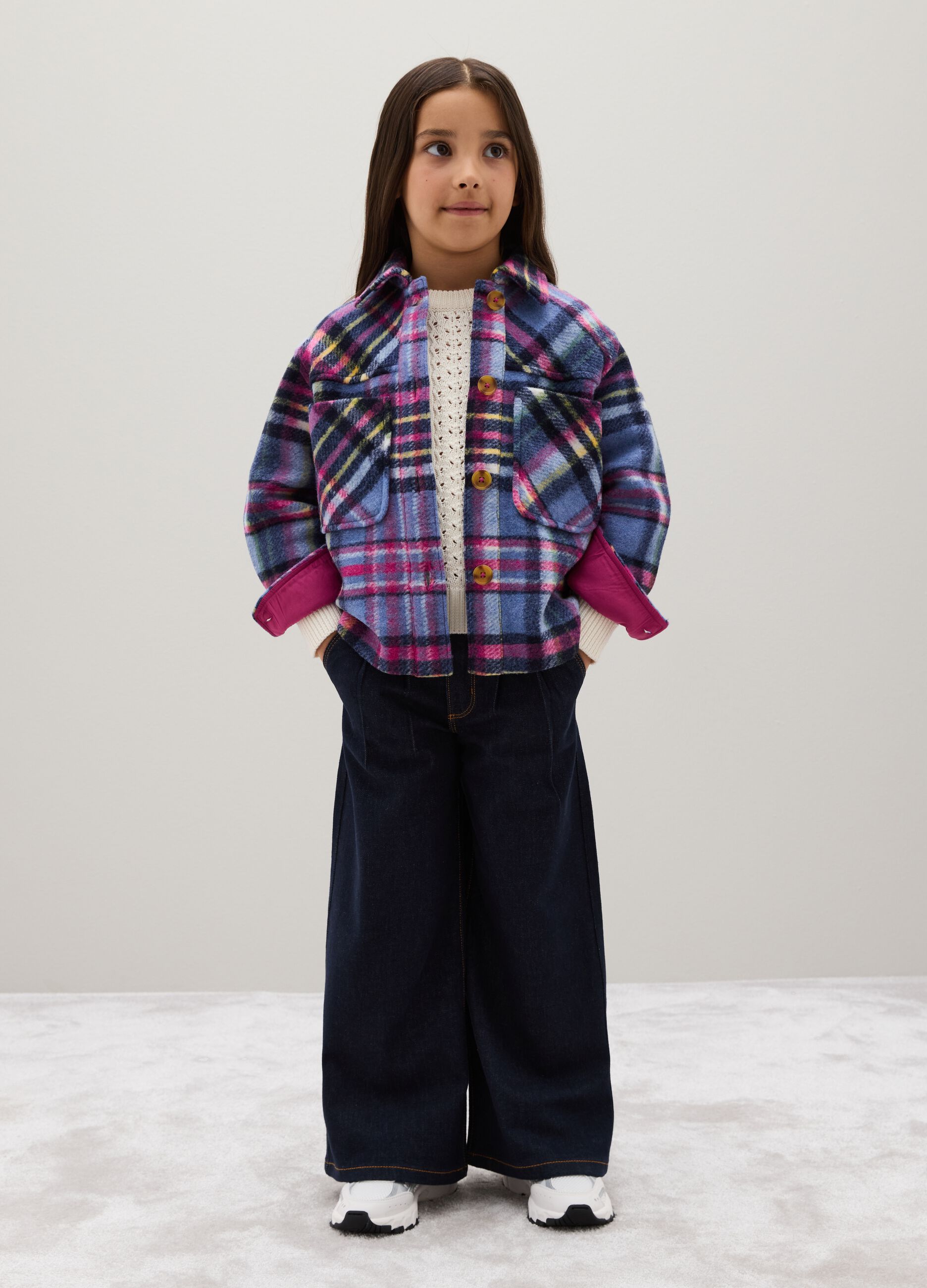 Jeans da bambina in denim blu regular fit