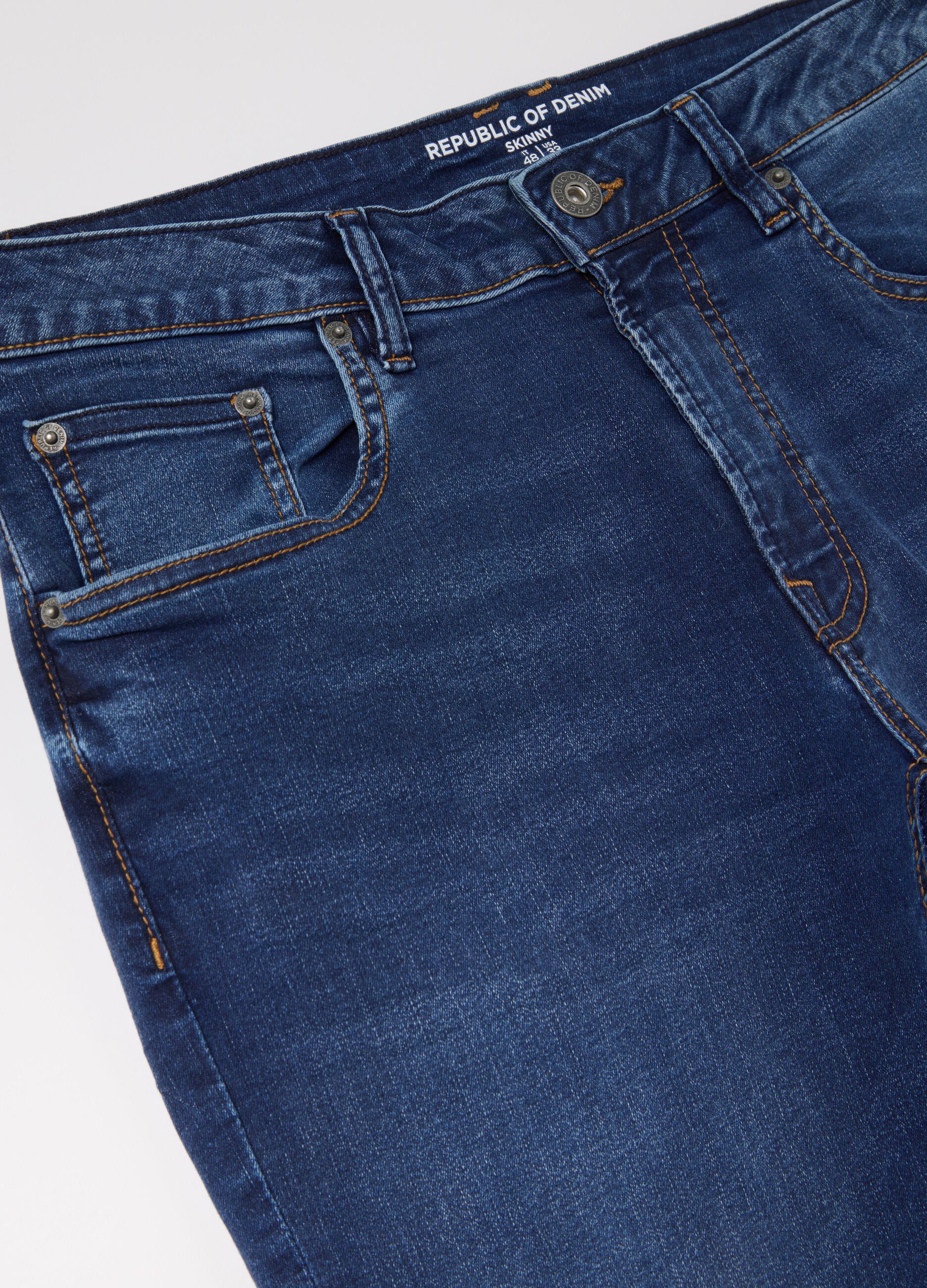 Skinny-fit jeans with acid wash