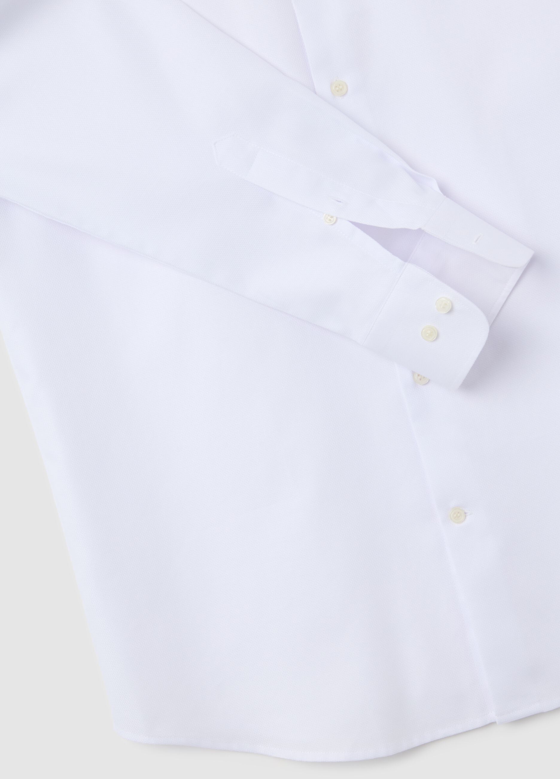 Men's white pure cotton easy iron shirt