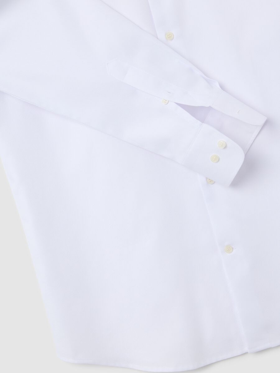 Men's white pure cotton easy iron shirt_1
