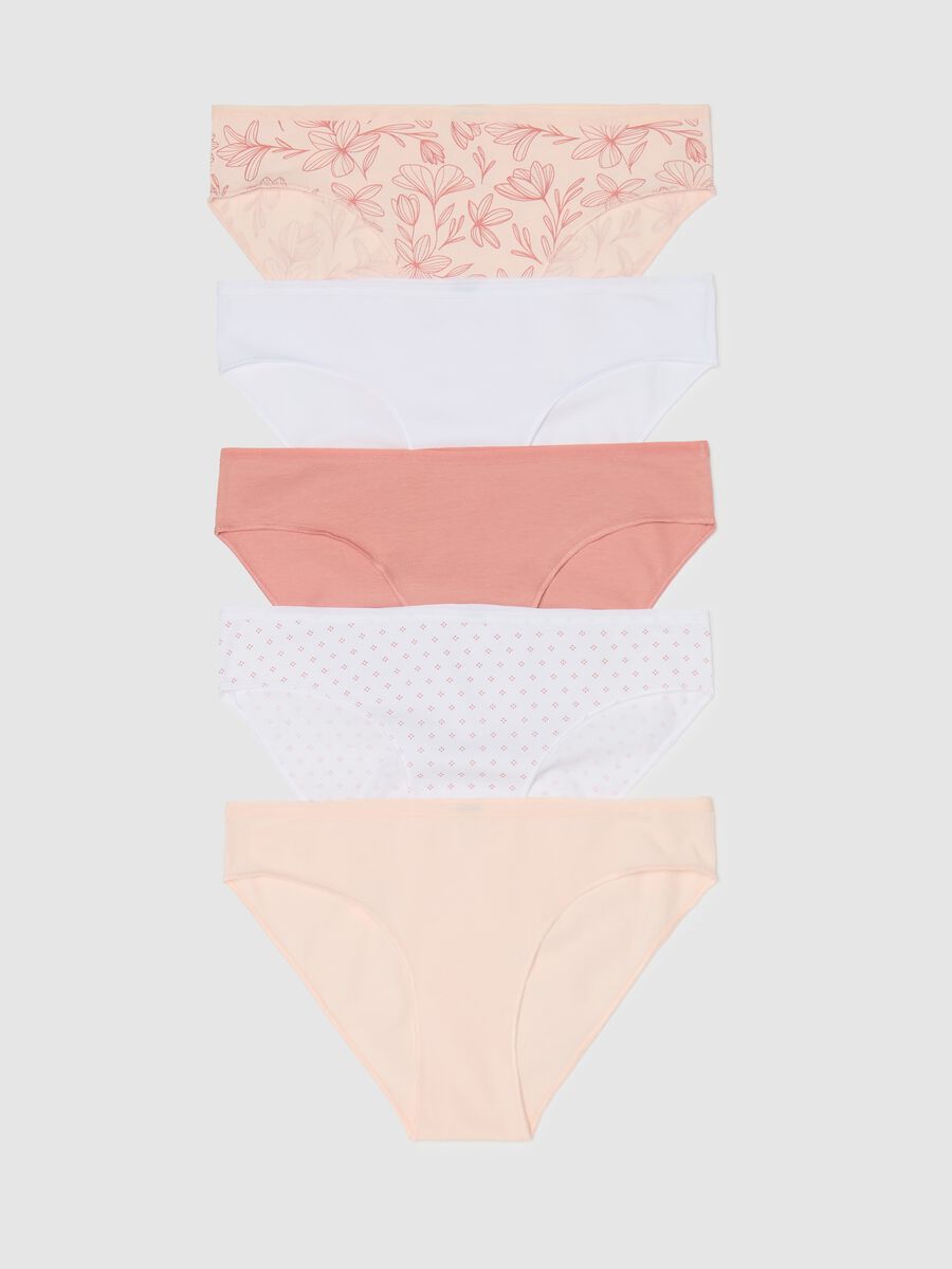 Five-pack briefs in stretch cotton with pattern_4