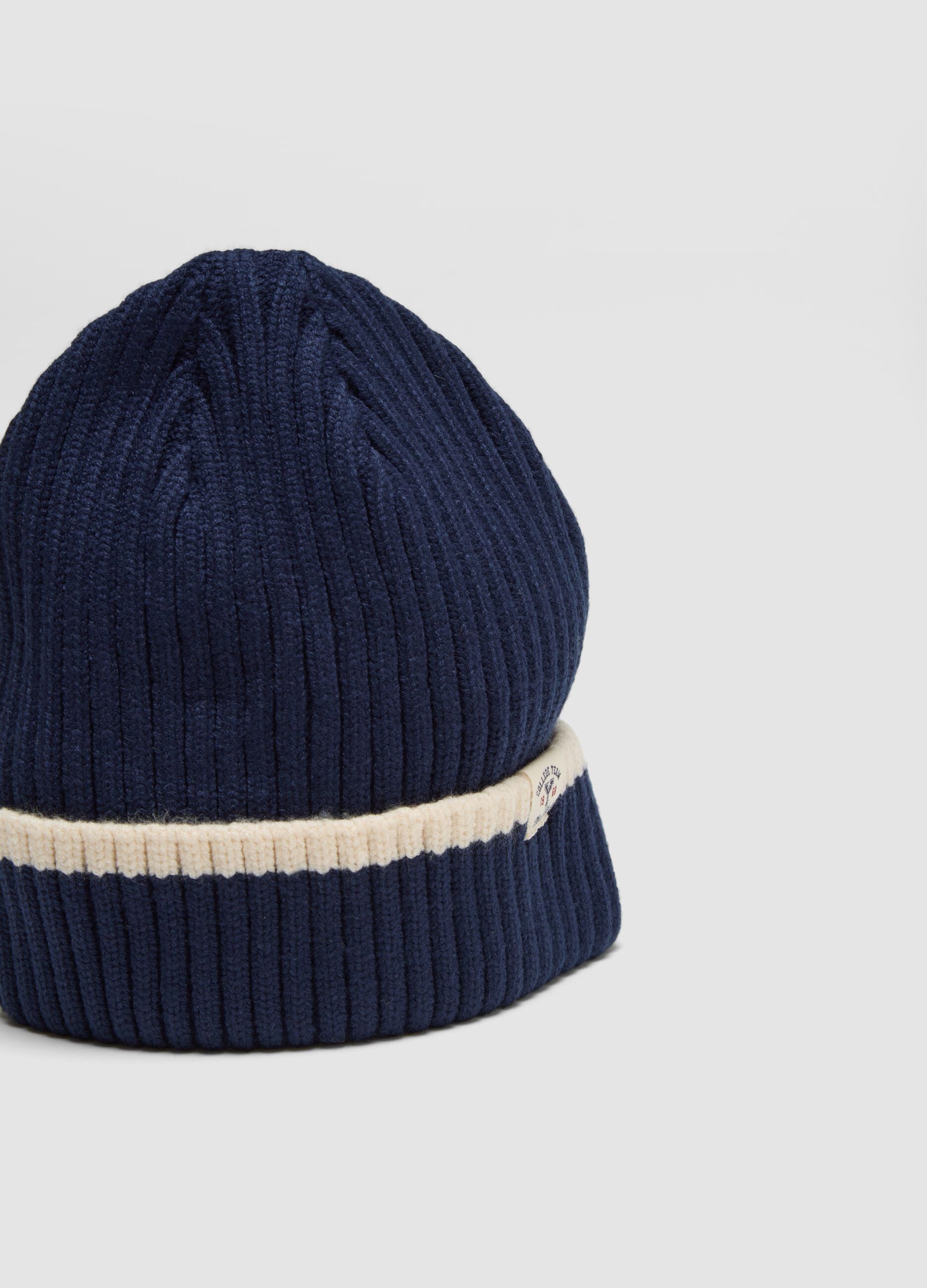 Blue viscose-blend hat and neck warmer set