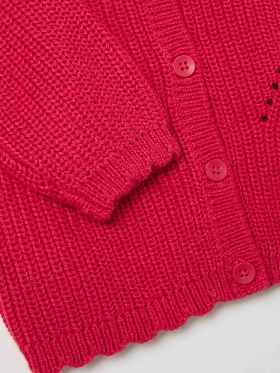 Cotton cardigan with openwork design_2