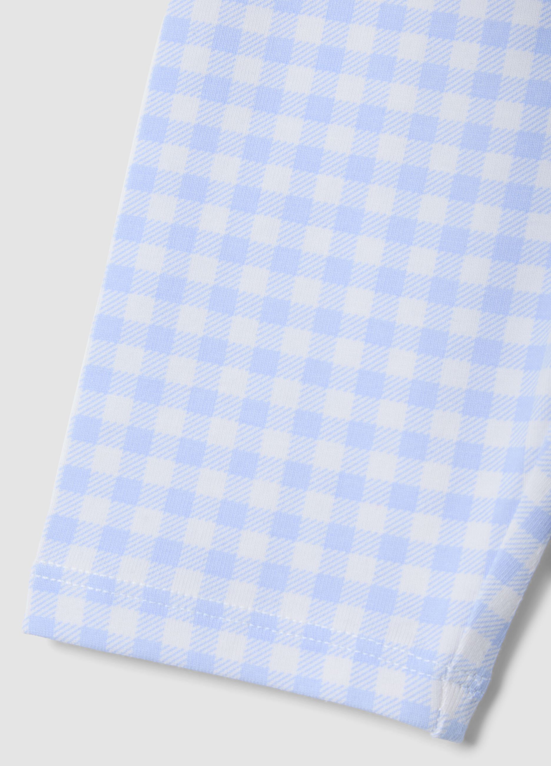 Girls&rsquo; multicolour checked slim-fit leggings in stretch cotton