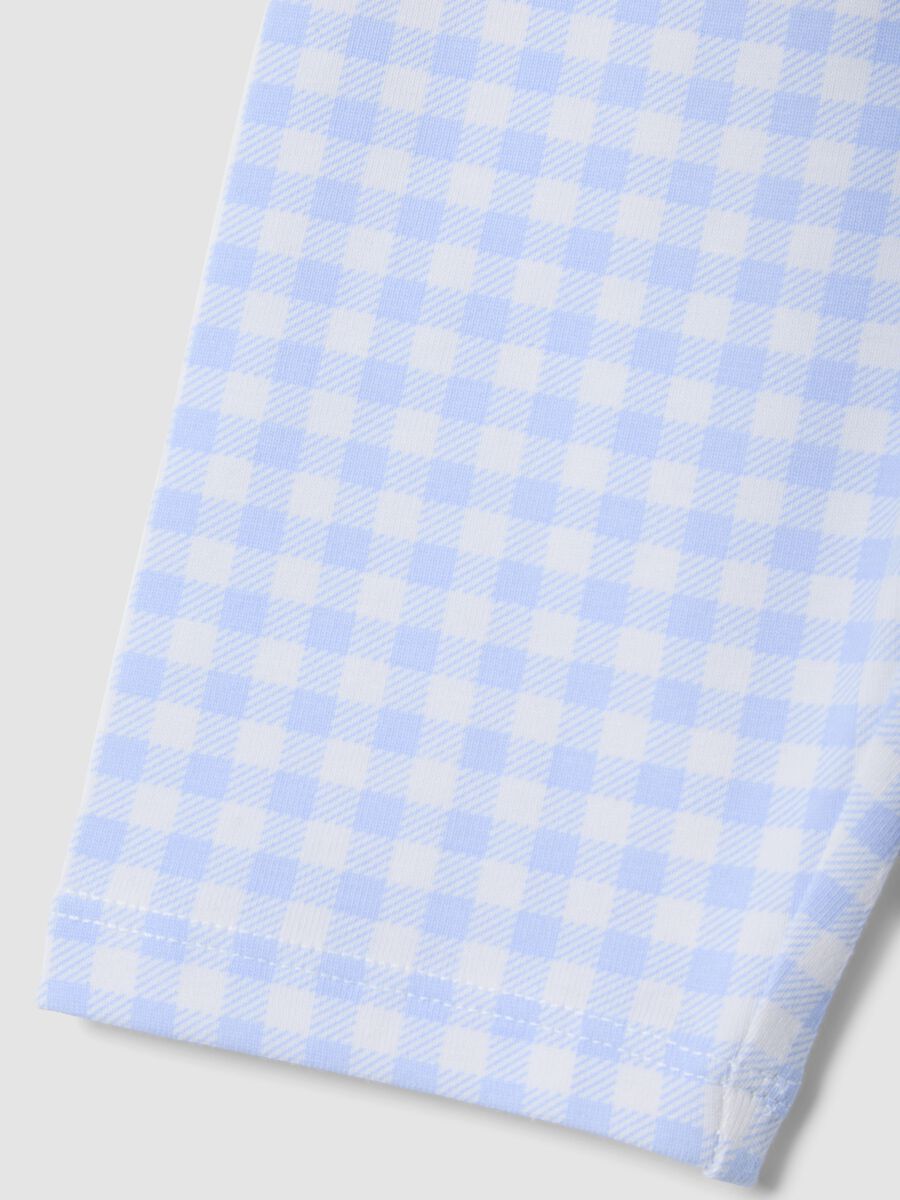 Girls&rsquo; multicolour checked slim-fit leggings in stretch cotton_3