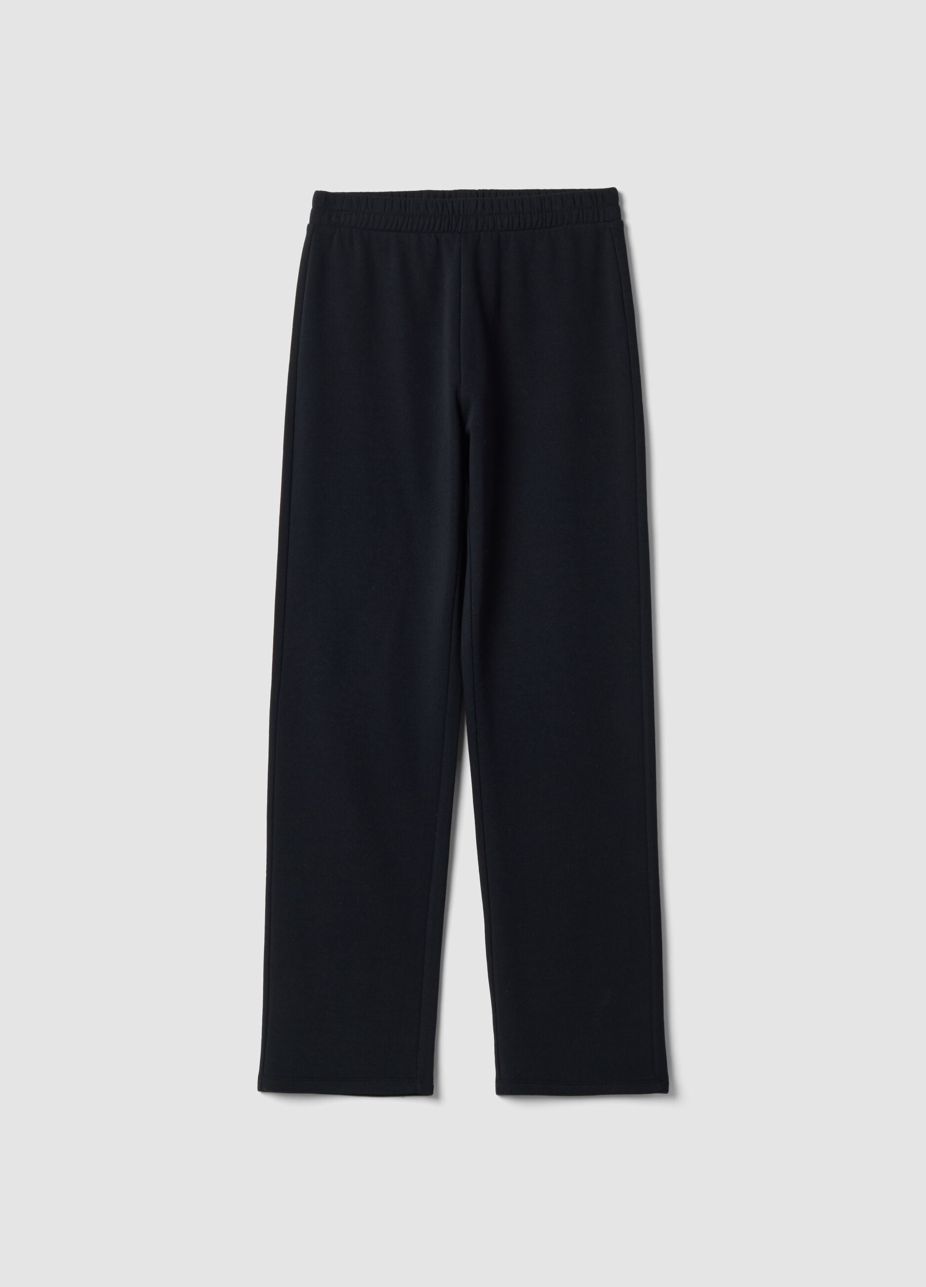Black cotton-blend joggers with elasticated waistband, regular fit
