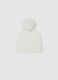 White hat with pom pom and sequins_0