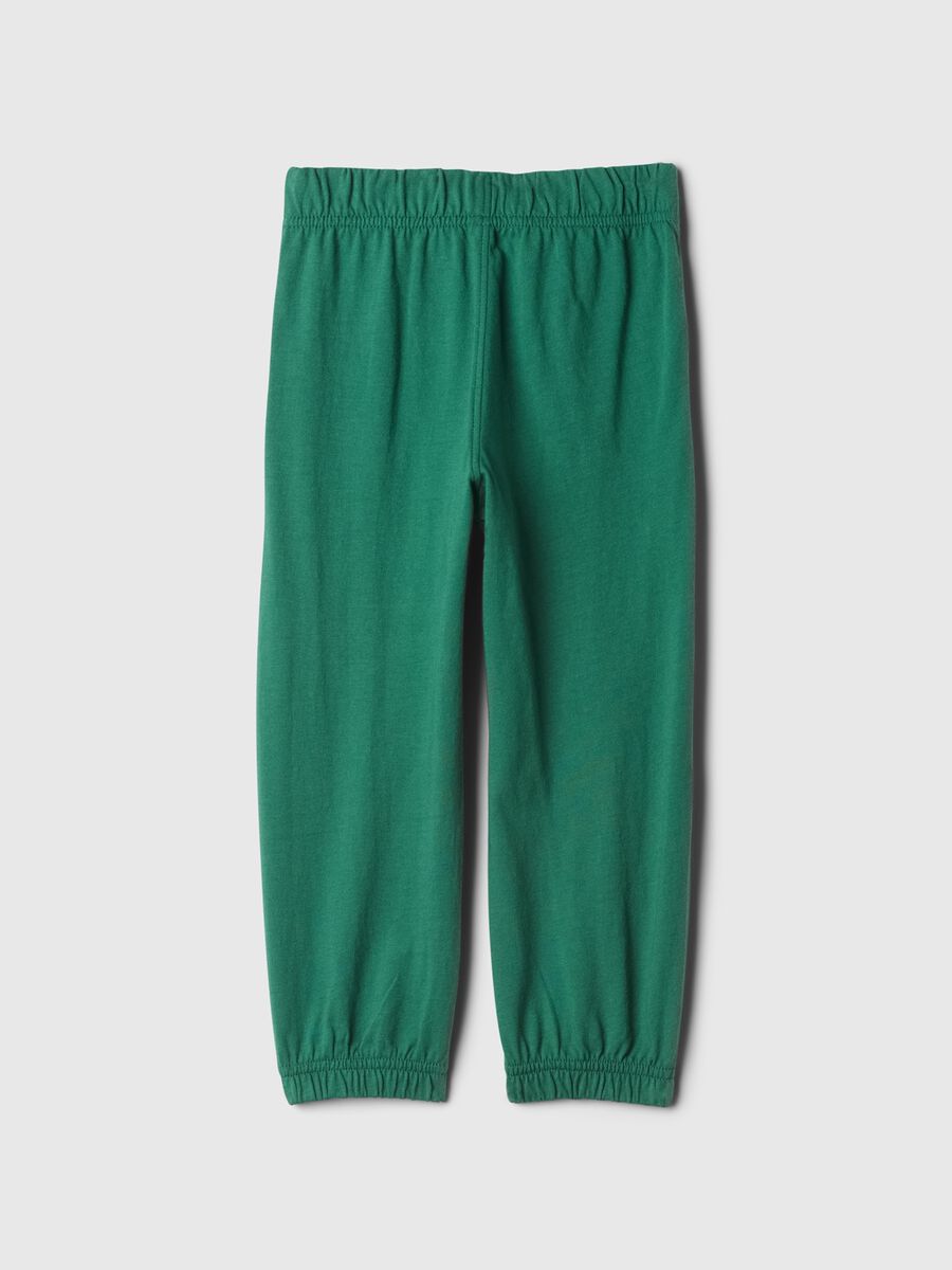 Fleece joggers with drawstring and elasticated edging_1