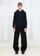 Black Ribbed Knit Hoodie_2