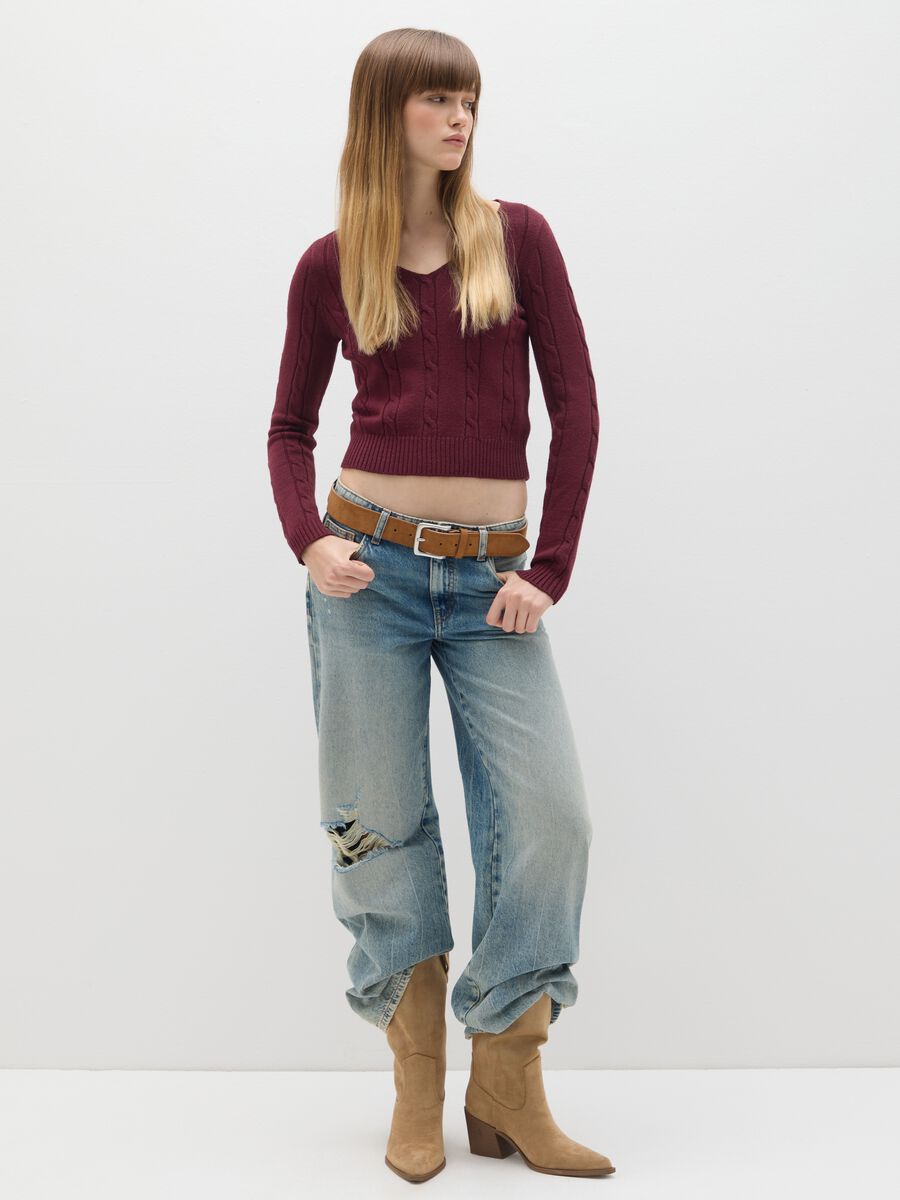 Red Cotton Blend Jumper Regular Fit_2