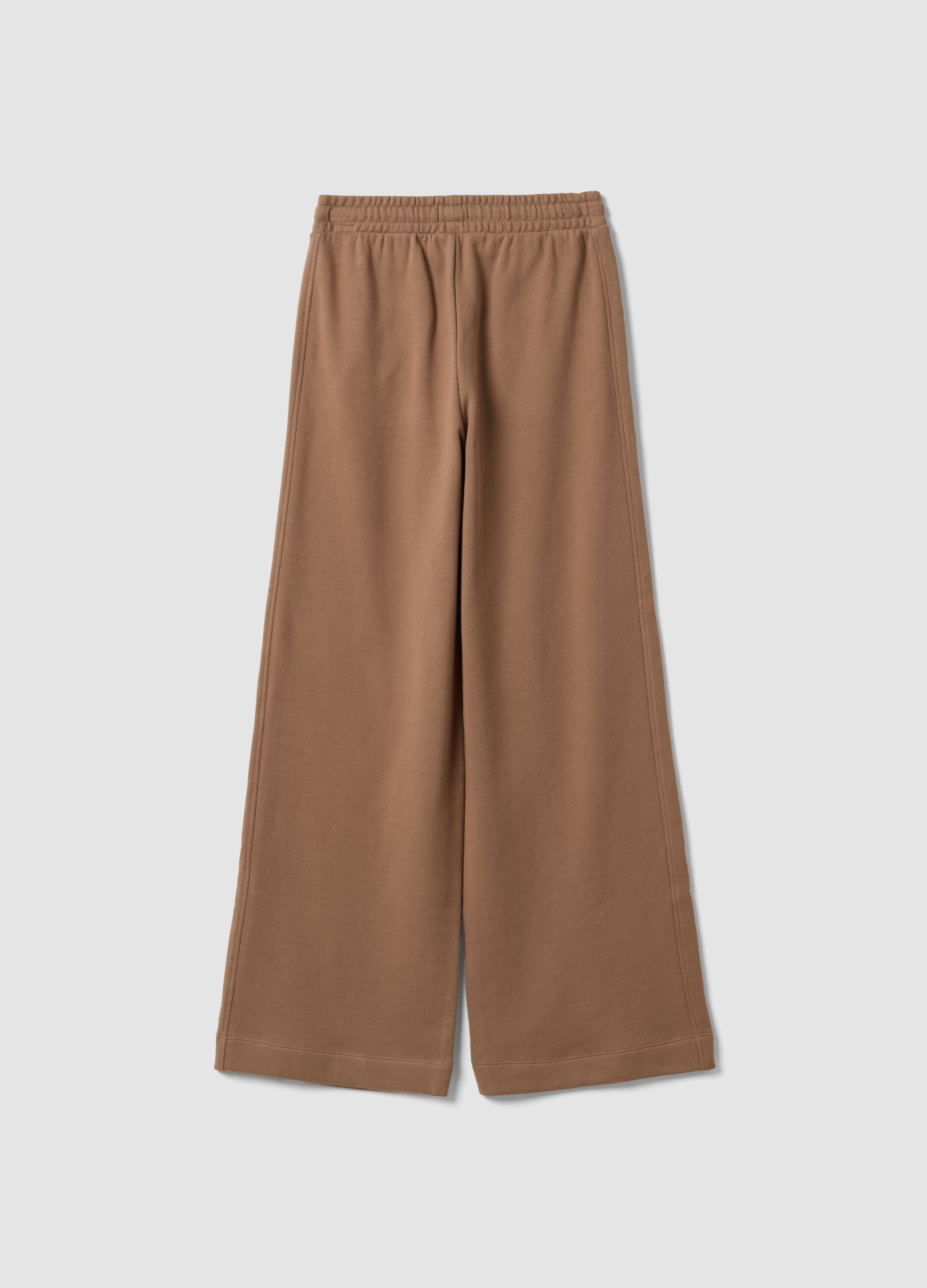 Brown culotte trousers in 100% organic cotton for girls