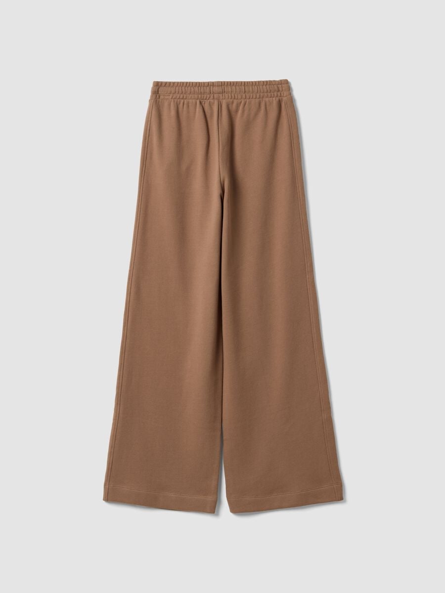 Pantaloni marroni culotte in puro cotone organico per ragazza_1