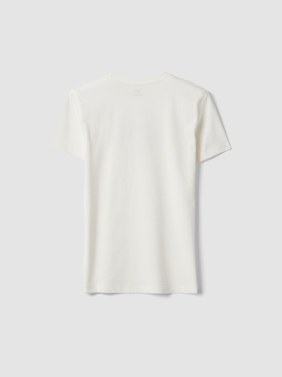 White pure cotton boy's t-shirt regular fit with print_1