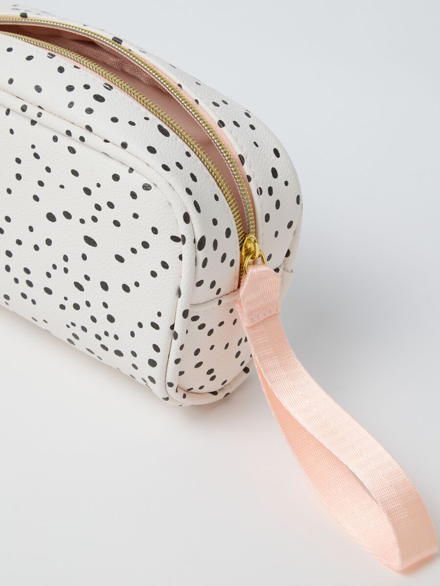 Multicolour PVC pouch with polka dot zip_2