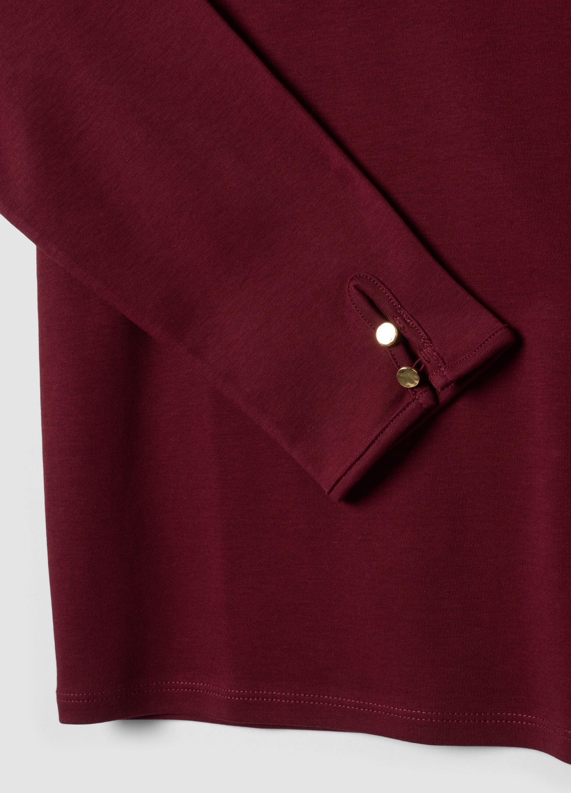 Red pure cotton crew-neck T-shirt with regular fit