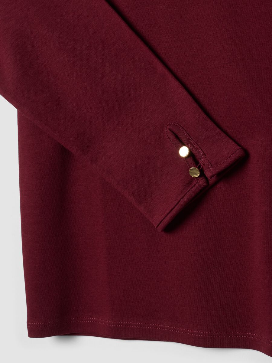 T-shirt rossa in puro cotone con girocollo regular fit_1