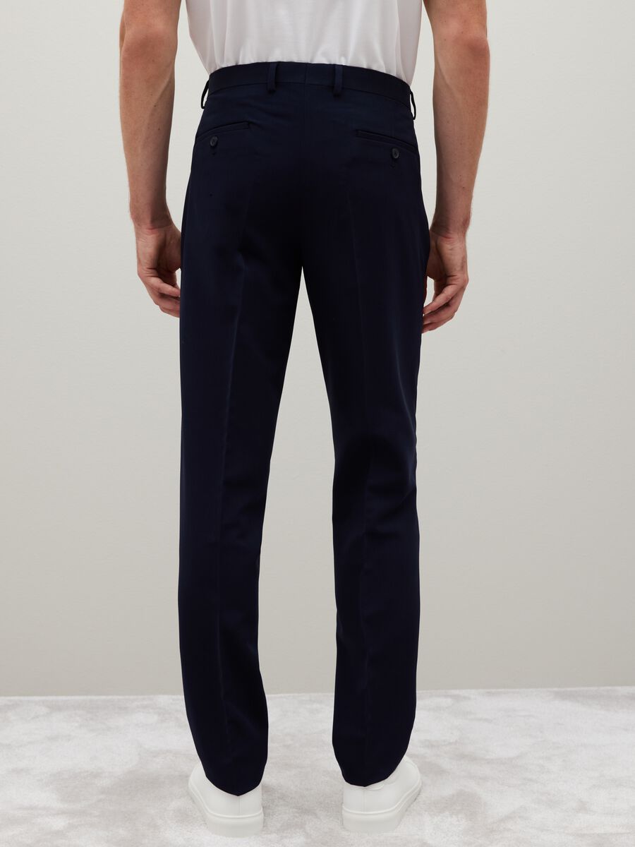 Blue Stretch Slim Fit Trousers_2
