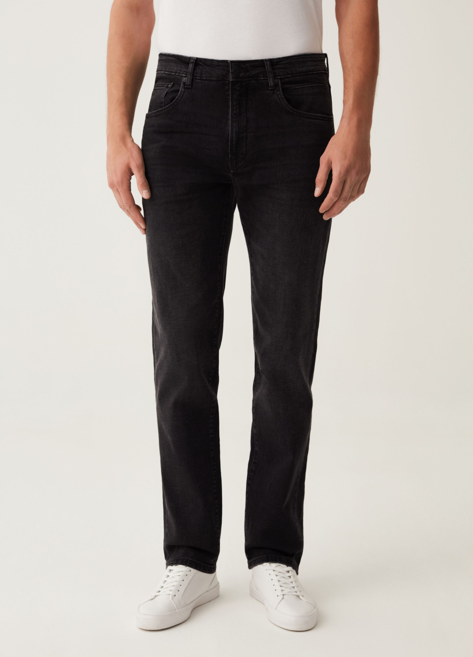 Jeans regular fit in cotone cross hatch_1