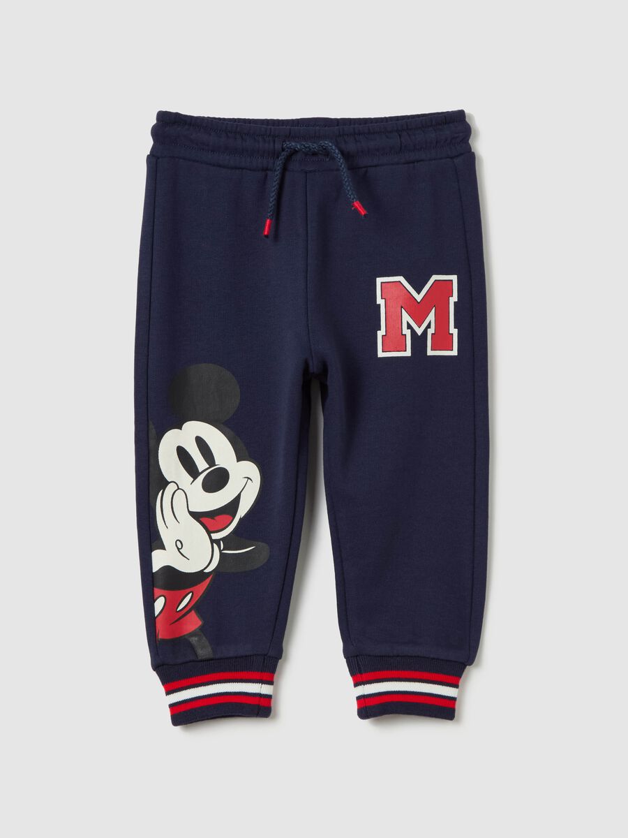 Cotton joggers with drawstring and Mickey Mouse print_0