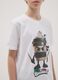 Boys' regular fit white pure cotton T-shirt with prints_2