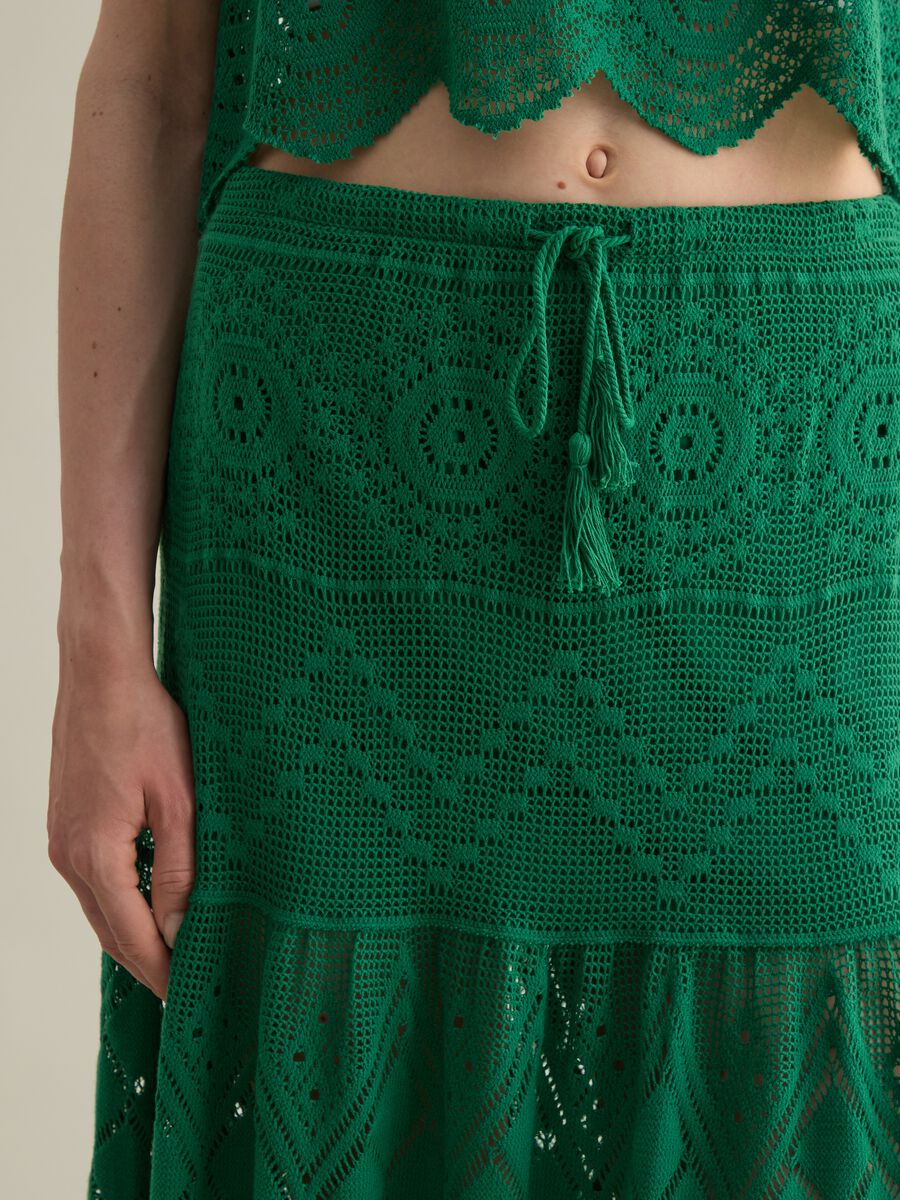 Green skirt with cotton and polyester texture Piombo_2