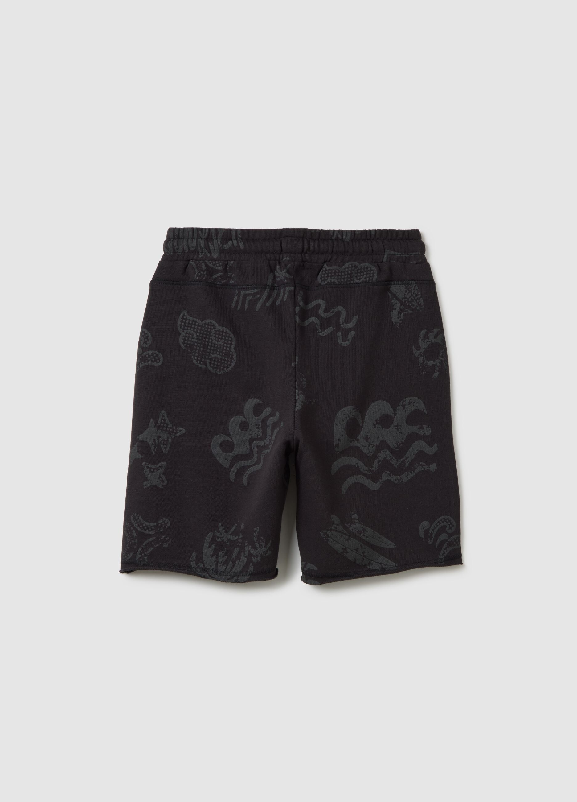 Boys' Regular Fit Black Pure Cotton Shorts