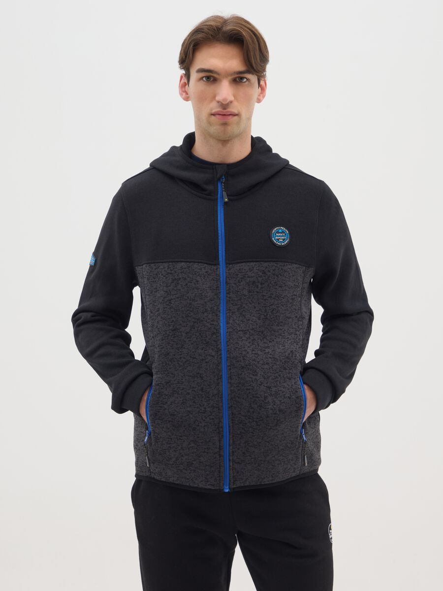 Heavy Black and Grey Jacket with Hood_0