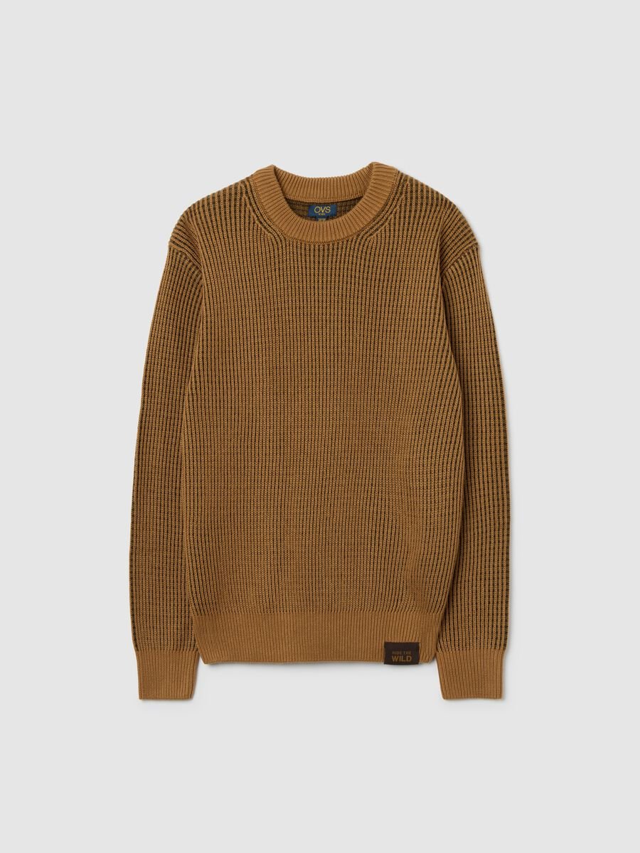 Maglione da ragazzo marrone regular fit_3