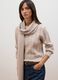 Beige cable-knit wool-blend crew-neck jumper, regular fit_0