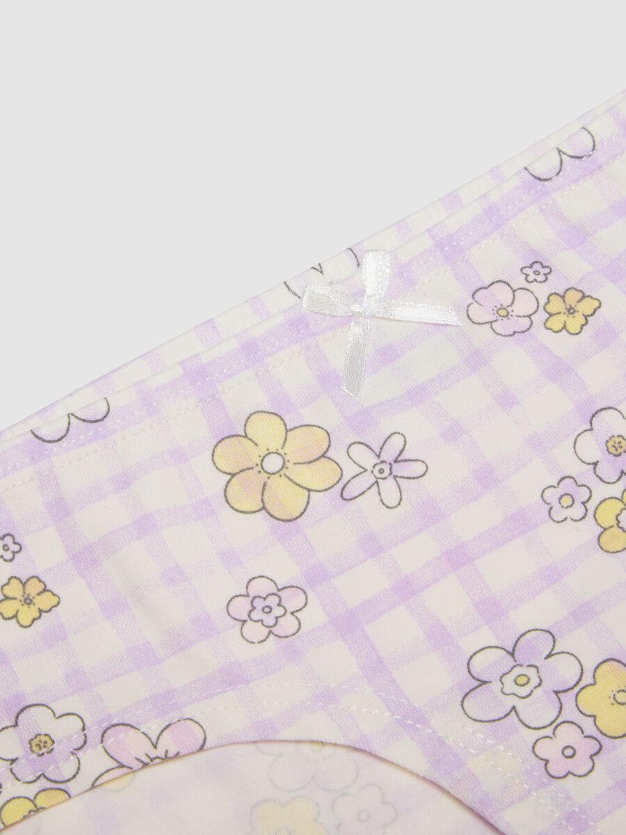 Tripack mutandine in misto cotone multicolor da neonata con fiori_3
