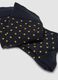 Two-pack of navy blue and golden yellow long socks in stretch cotton_1