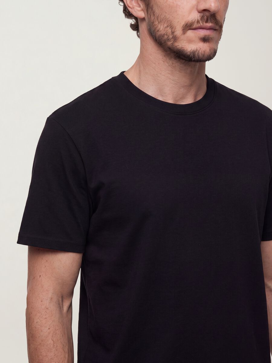 Black pure cotton relaxed-fit short-sleeve T-shirt_1