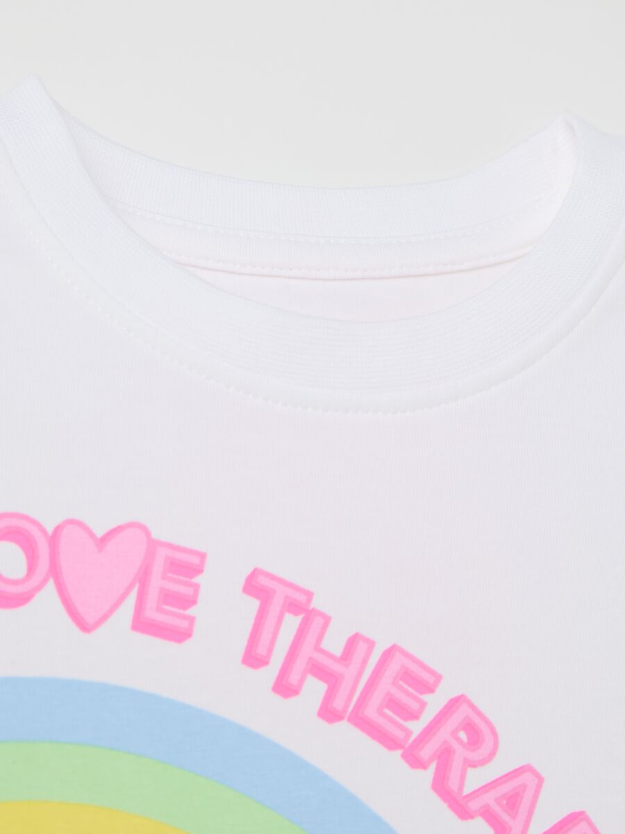 T-shirt with flowers and rainbow print_3