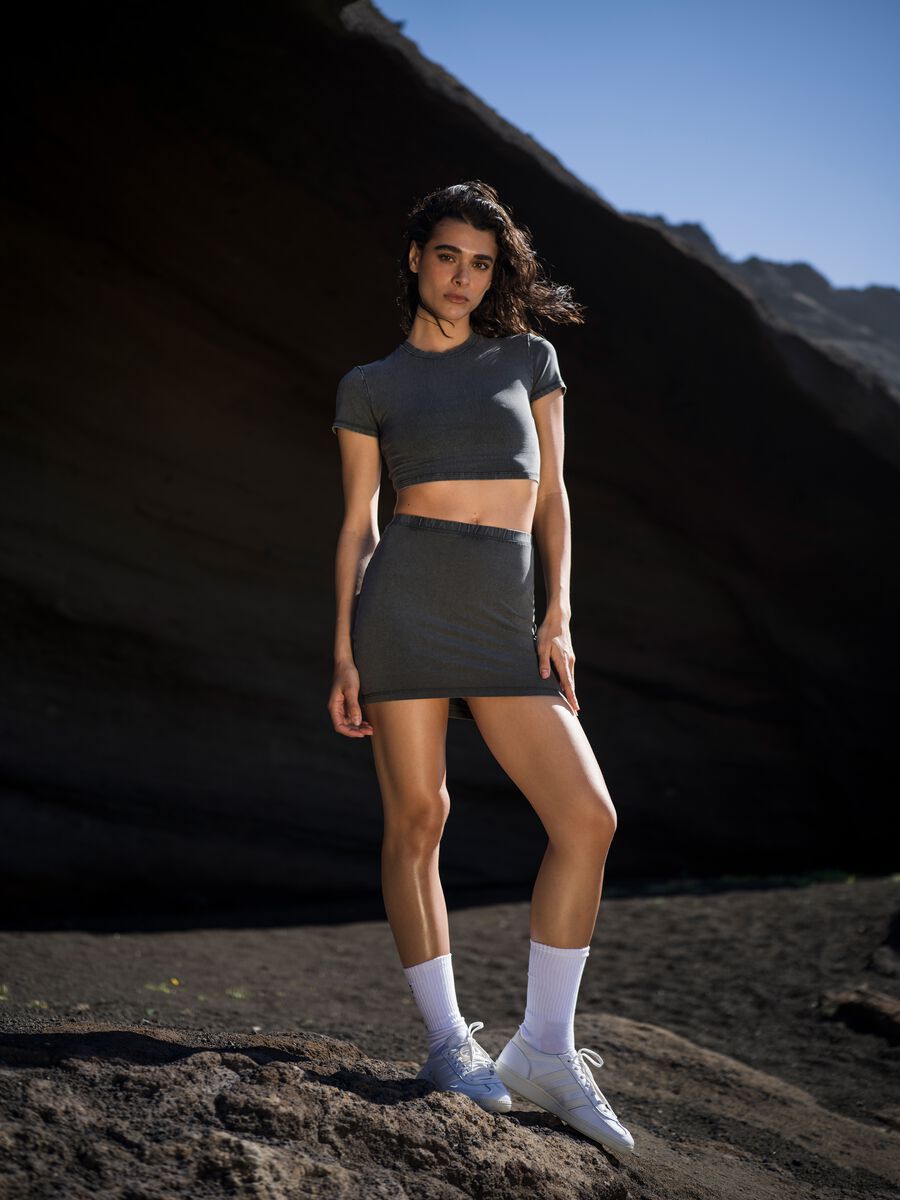 Vintage Grey Mini Skirt_0