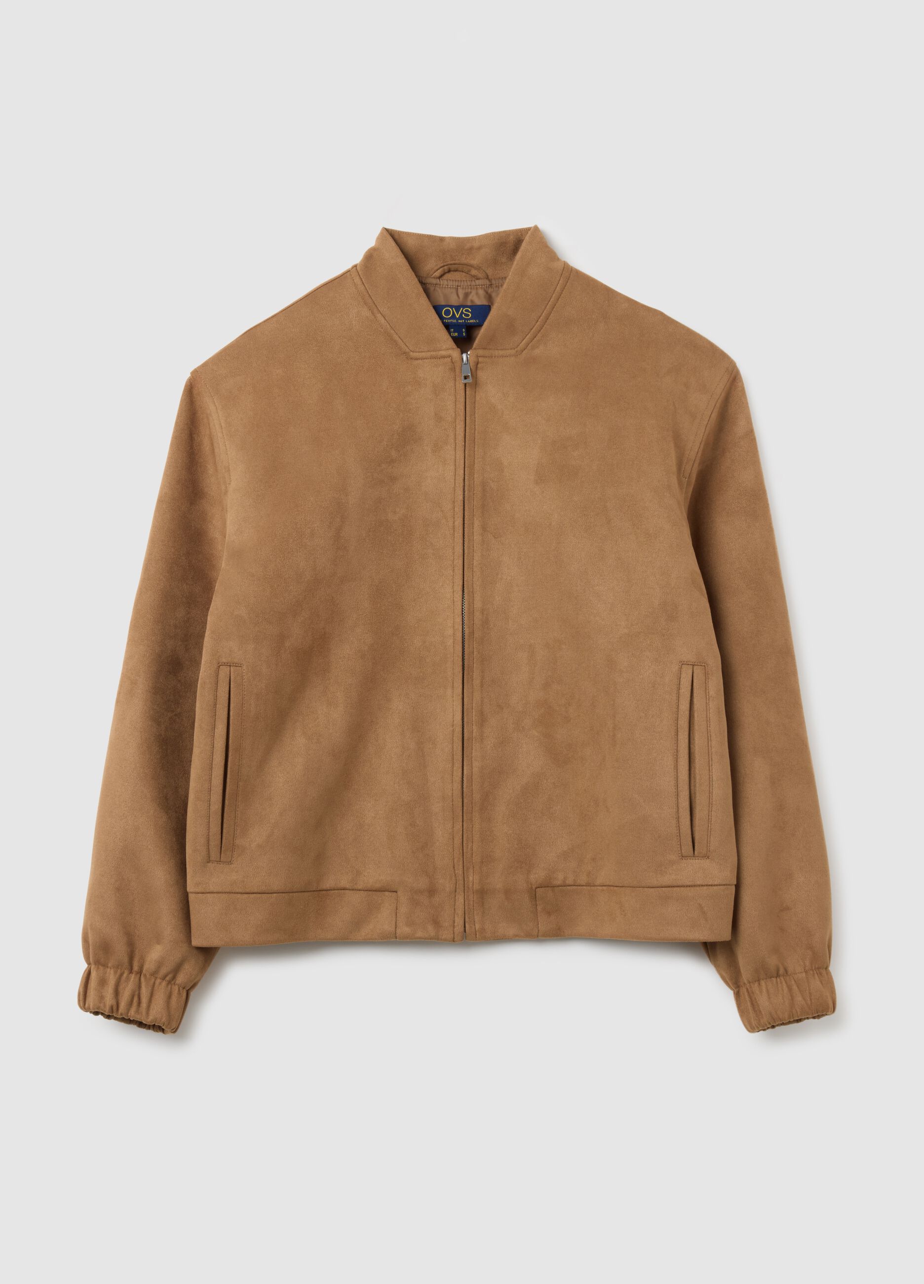 Giacca in camoscio marrone regular fit