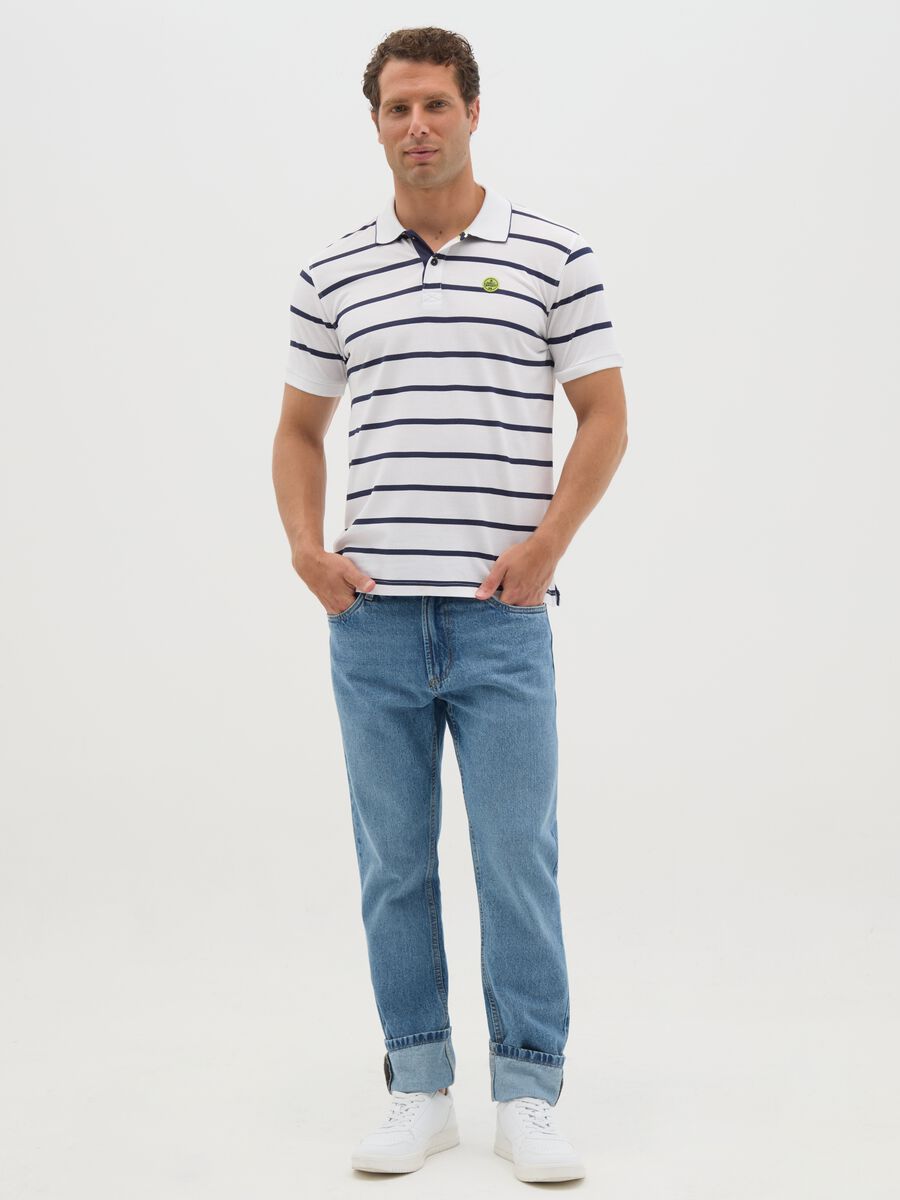 Men's Polo Shirt in Pure Multicolour Cotton_1