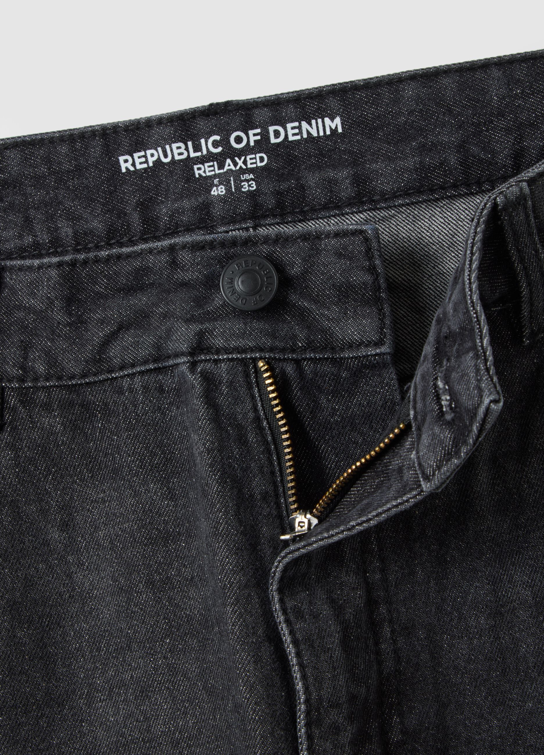 Relaxed fit black pure cotton jeans
